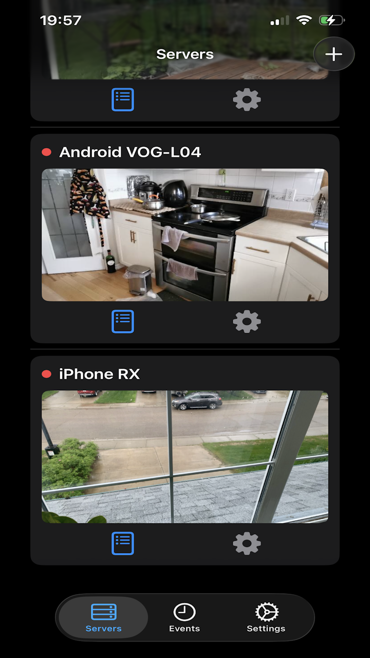 Fortivia Cam (Security Cam) main screen